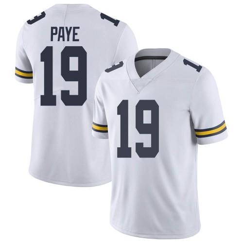 Kwity Paye Michigan Wolverines Men's NCAA #19 White Limited Brand Jordan College Stitched Football Jersey KQP0154RR